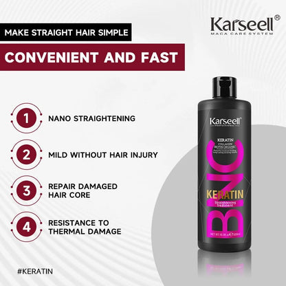 Karseell Brazilian Keratin Straightening Hair Treatment For Dry Damaged & All Hair Types - 500ml